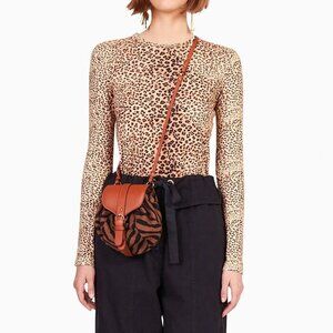 Ulla Johnson Eve Top, Snow Leopard, Size P (XS), NWT